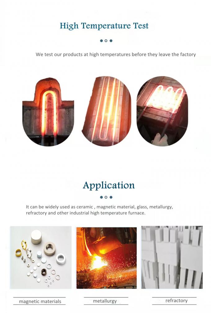 1800c U Typ Mosi2 Molibdenu Disilikyd Element grzewczy dla pieca elektrycznego 0